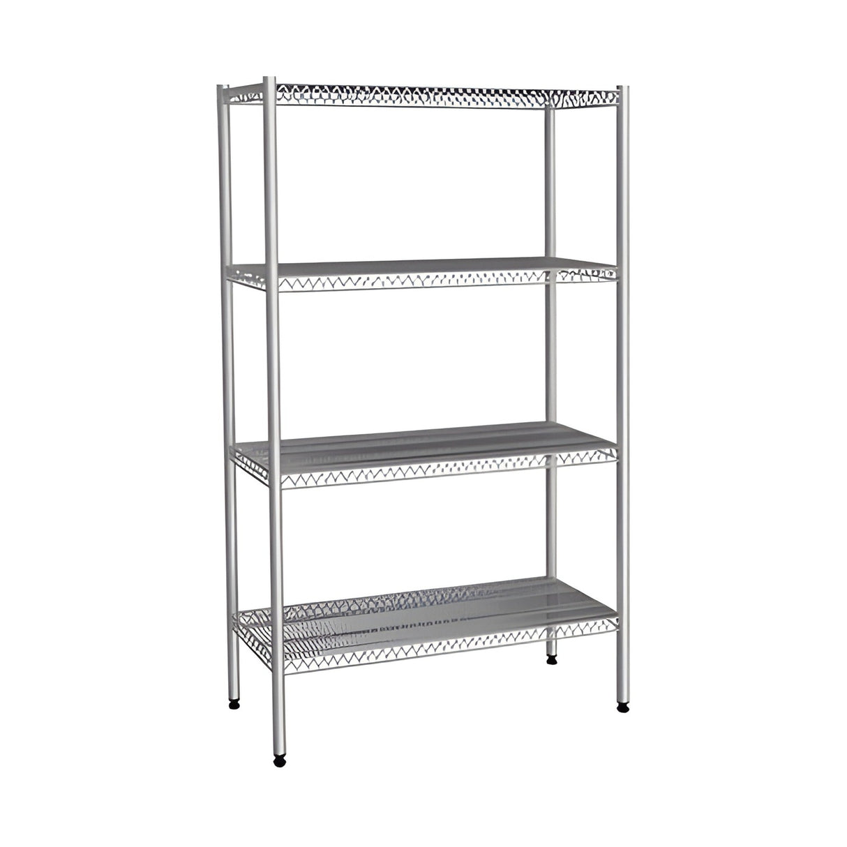 Edelstahlregal AISI 201, 530×910×1800 mm, 4 Ablagen, Drahtböden, 250 kg pro Boden – Produktbild