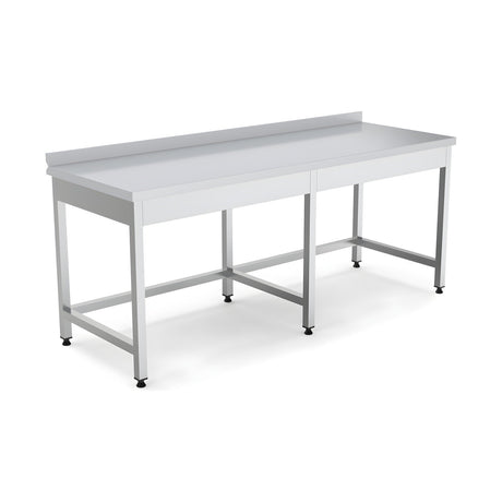 Edelstahl Arbeitstisch, 1200×700×850 mm, mit Aufkantung, höhenverstellbar – Produktbild