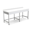 Edelstahl Arbeitstisch, 2000×700×850 mm, mit Aufkantung, Polyethylen-Arbeitsplatte, höhenverstellbar – Produktbild