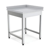 Edelstahl Arbeitstisch Ecke, 700×700×850 mm, links, höhenverstellbar – Produktbild
