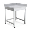 Edelstahl Arbeitsplatte Ecke, 700×700×850 mm, rechts, höhenverstellbar – Produktbild