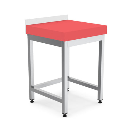 Edelstahl Arbeitstisch, 700×700×850 mm, Polyethylen-Arbeitsplatte 10 cm, höhenverstellbar – Produktbild