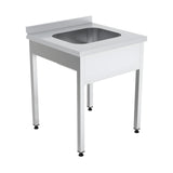 Spültisch, 1 Becken, 700×700×850 mm, mit Aufkantung – Produktbild