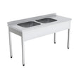 Spültisch, 2 Becken links, 1600×700×850 mm, Edelstahl – Produktbild