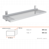 Wandregal, 1 Ebene, 1600×400 mm, platzsparende Wandablage – Abmessungen