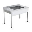 Gemüsewaschtisch, Wandmontage, 1400×700×850 mm, Edelstahl – Produktbild