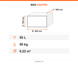 Eiswürfelbereiter, 50 kg/Tag, 465×595×795 mm – Technische Daten