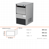 Eiswürfelbereiter, 50 kg/Tag, 465×595×795 mm – Abmessungen