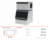 Eiswürfelbereiter, 250 kg/Tag, 762×819×1571 mm – Abmessungen