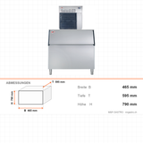 Eisflockenbereiter, 85 kg/Tag, 465×595×790 mm – Abmessungen