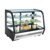 Kühlvitrine, 160 l, Doppelglas, LED-Beleuchtung, 0/+12 °C, 2 Ablagen, 880×568×686 mm – Produktbild