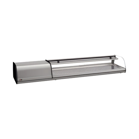 Sushivitrine, 6 GN 1/3, gebogenes Sicherheitsglas, LED-Beleuchtung, -1/+1 °C, 1447×387×240 mm – Produktbild