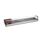 Sushivitrine, 6 GN 1/3, gebogenes Sicherheitsglas, LED-Beleuchtung, -1/+1 °C, 1400×400×250 mm – Produktbild