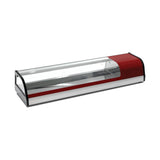 Sushivitrine, 6 GN 1/3, gebogenes Sicherheitsglas, LED-Beleuchtung, -1/+1 °C, 1400×400×250 mm