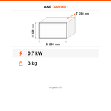 Milchkühlschrank, 0,7 kW, 200×250×320 mm – Technische Daten