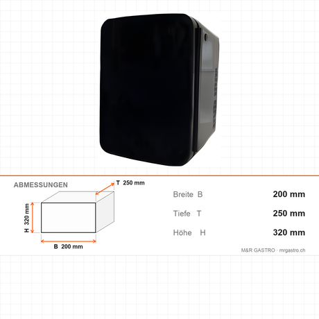 Milchkühlschrank, 0,7 kW, 200×250×320 mm – Abmessungen
