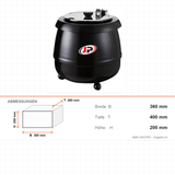 Suppenkessel elektrisch, 8 l, abnehmbarer Edelstahlbehälter, 0,4 kW, 360×400×200 mm – Abmessungen