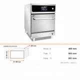 Speedofen, Touchscreen, 17 Liter, 3,3 kW, 230V, 460×603×681 mm – Abmessungen