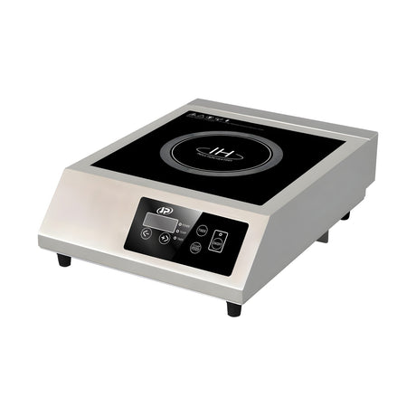 Induktionsherd, 1 Zone, 0,5–3 kW, Keramik-Kochfeld, Timer, 340×440×120 mm, Edelstahl – Produktbild