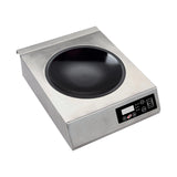 Induktions-Wok-Kocher, 1 Mulde, 0,5–3 kW, Keramikplatte, Timer, 340×440×120 mm, Edelstahl – Produktbild