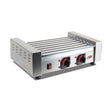 Hot Dog Grill, 7 Walzen, 1,4 kW, Edelstahl, 2 separat regelbare Thermostate, 2 Heizzonen, Tischgerät, 365×585×185 mm – Produktbild