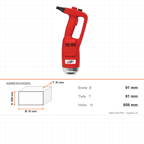 Stabmixer, 500 W, Mixstab 250 mm, mit Rührbesen, 20–100 L, 91×91×856 mm – Abmessungen