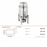 Milchspender, 6 L, Getränkespender, kompakt, 242×275×435 mm – Abmessungen