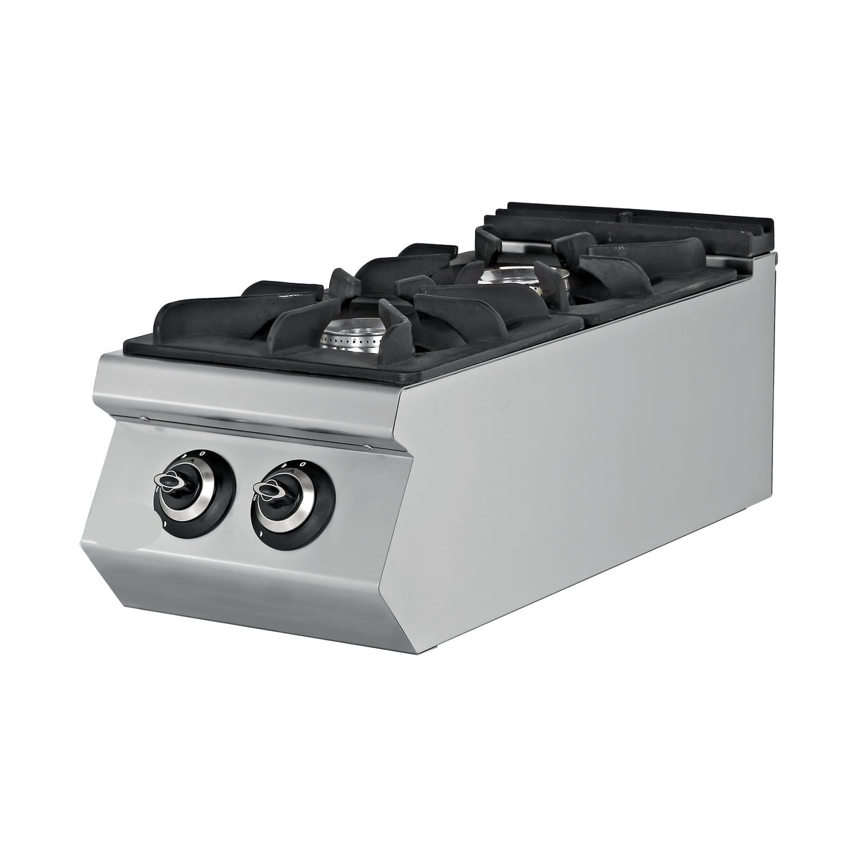 Gasherd, 2 Brenner, 17,48 kW, Gusseisen-Kochfeld, Edelstahl, 400×900×300 mm, Serie 900 – Produktbild