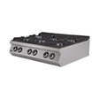 Gasherd, 6 Brenner, 52,45 kW, Gusseisen-Kochstellen, Edelstahl, 1200×900×300 mm, Serie 900 – Produktbild