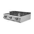 Gas-Wok, 3 Brenner, 54 kW, Gusseisenbrenner, Piezozündung, Edelstahl, 1200×900×300 mm, Serie 900 – Produktbild