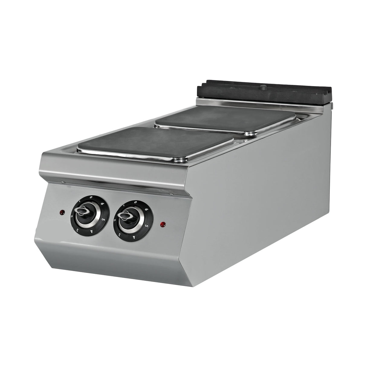 Elektroherd, 2 Kochplatten, 5,6 kW, 6-stufiger Schalter, 400V, Edelstahl, 400×900×300 mm, Serie 900 – Produktbild