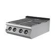 Elektroherd, 4 Kochplatten, 11,2 kW, 6-stufiger Schalter, 400V, Edelstahl, 800×900×300 mm, Serie 900 – Produktbild