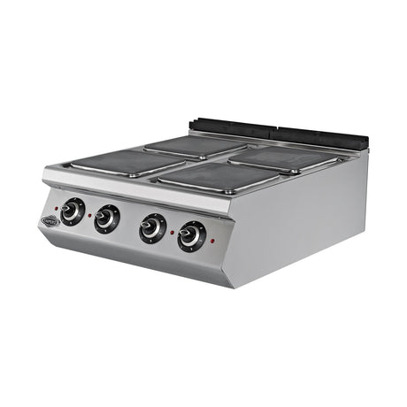Elektroherd, 4 Kochplatten, 11,2 kW, 6-stufiger Schalter, 400V, Edelstahl, 800×900×300 mm, Serie 900 – Produktbild