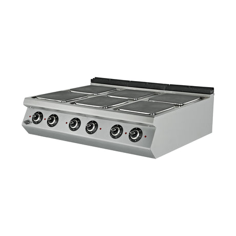 Elektroherd, 6 Kochplatten, 16,8 kW, 6-stufiger Schalter, 400V, Edelstahl, 1200×900×300 mm, Serie 900 – Produktbild