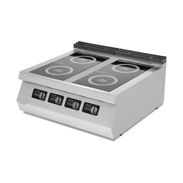 Induktionsherd, 14 kW, Glaskeramik-Kochfläche, 400V, Edelstahl, 800×900×300 mm, Serie 900 – Produktbild