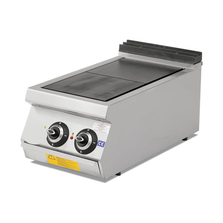 Elektroherd, 2 runde Kochplatten, 5,6 kW, 3-stufiger Schalter, 400V, Edelstahl, 400×900×300 mm, Serie 900 – Produktbild