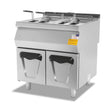 Gasfritteuse, 2x 24 Liter, 34,82 kW, Edelstahlkörbe, Ablassventil, Edelstahl, 800×900×850 mm, Serie 900 – Produktbild