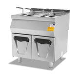 Gasfritteuse, 2x 24 Liter, 34,82 kW, Edelstahlkörbe, Ablassventil, Edelstahl, 800×900×850 mm, Serie 900 – Produktbild