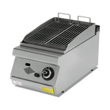 Gas-Wassergrill, Gusseisenrost, 7 kW, 2 Heizzonen, Piezozündung, Edelstahl, 400×900×300 mm, Serie 900 – Produktbild