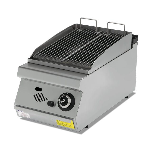 Gas-Wassergrill, Gusseisenrost, 7 kW, 2 Heizzonen, Piezozündung, Edelstahl, 400×900×300 mm, Serie 900 – Produktbild