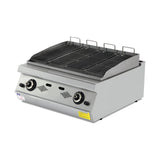 Gas-Wassergrill, Gusseisenrost, 14 kW, 2 Heizzonen, Piezozündung, Edelstahl, 800×900×300 mm, Serie 900 – Produktbild