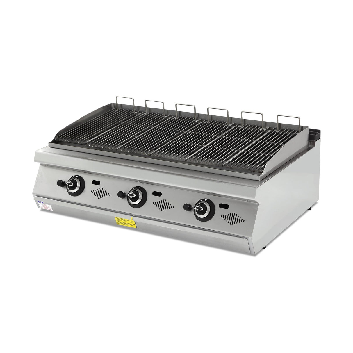 Gas-Wassergrill, Gusseisenrost, 21 kW, 2 Heizzonen, Piezozündung, Edelstahl, 1200×900×300 mm, Serie 900 – Produktbild