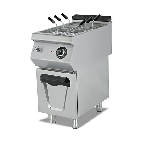 Elektro-Nudelkocher, 12 kW, Edelstahlkörbe, Wasserfüllhahn, Ablaufventil, 400V, 400×900×850 mm, Serie 900 – Produktbild