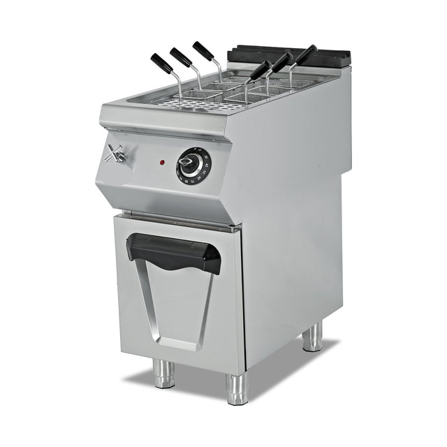 Elektro-Nudelkocher, 12 kW, Edelstahlkörbe, Wasserfüllhahn, Ablaufventil, 400V, 400×900×850 mm, Serie 900 – Produktbild
