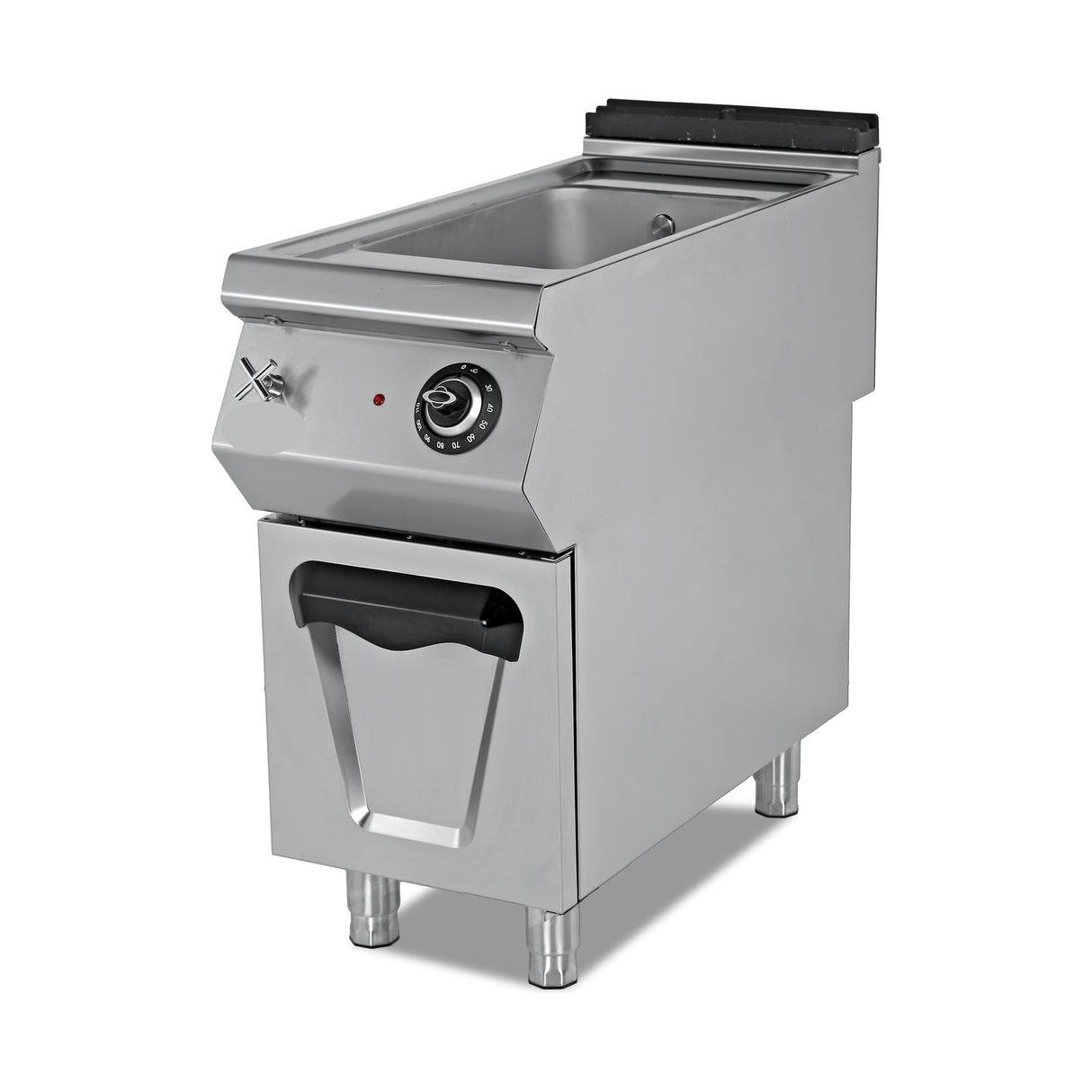 Elektro-Bain-Marie, 1x GN 1/1, 2,5 kW, Thermostat, Ablassventil, 230V, Edelstahl, 400×900×800 mm, Serie 900 – Produktbild