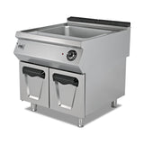 Elektro-Bain-Marie, 2x GN 1/1, 4,4 kW, Thermostat, Ablassventil, 230V, Edelstahl, 800×900×800 mm, Serie 900 – Produktbild