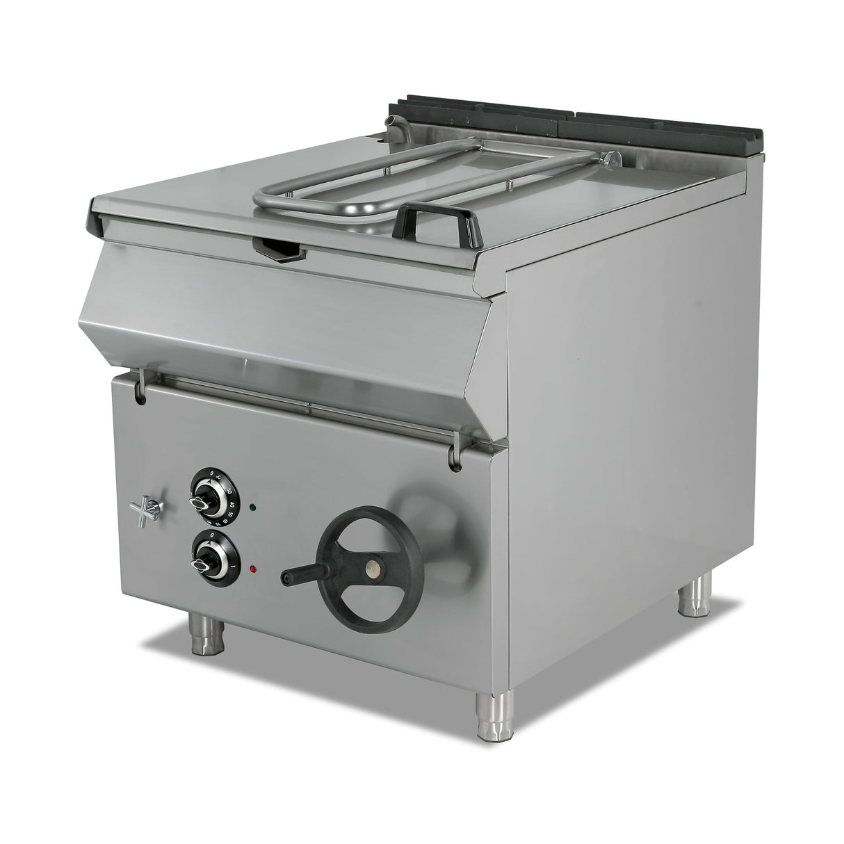 Elektro-Kippbratpfanne, 120 Liter, 12 kW, Handhebung, Thermostat, 400V, Edelstahl, 1200×900×850 mm, Serie 900 – Produktbild