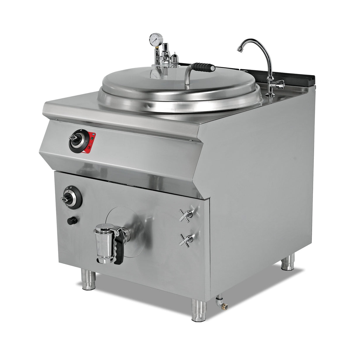 Gas-Kochkessel, indirekte Beheizung, 150 Liter, 16,1 kW, doppelwandig, Edelstahl, 800×900×850 mm, Serie 900 – Produktbild