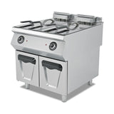 Elektro-Fritteuse, 2x 24 Liter, 36 kW, Edelstahlkörbe, Thermostat, 400V, Edelstahl, 800×900×850 mm, Serie 900 – Produktbild