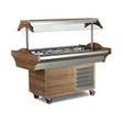 Saladette Salatbar, gekühlt, 6x GN 1/1, Glasaufsatz, LED-Beleuchtung, R-290, 2100×890×870 mm – Produktbild